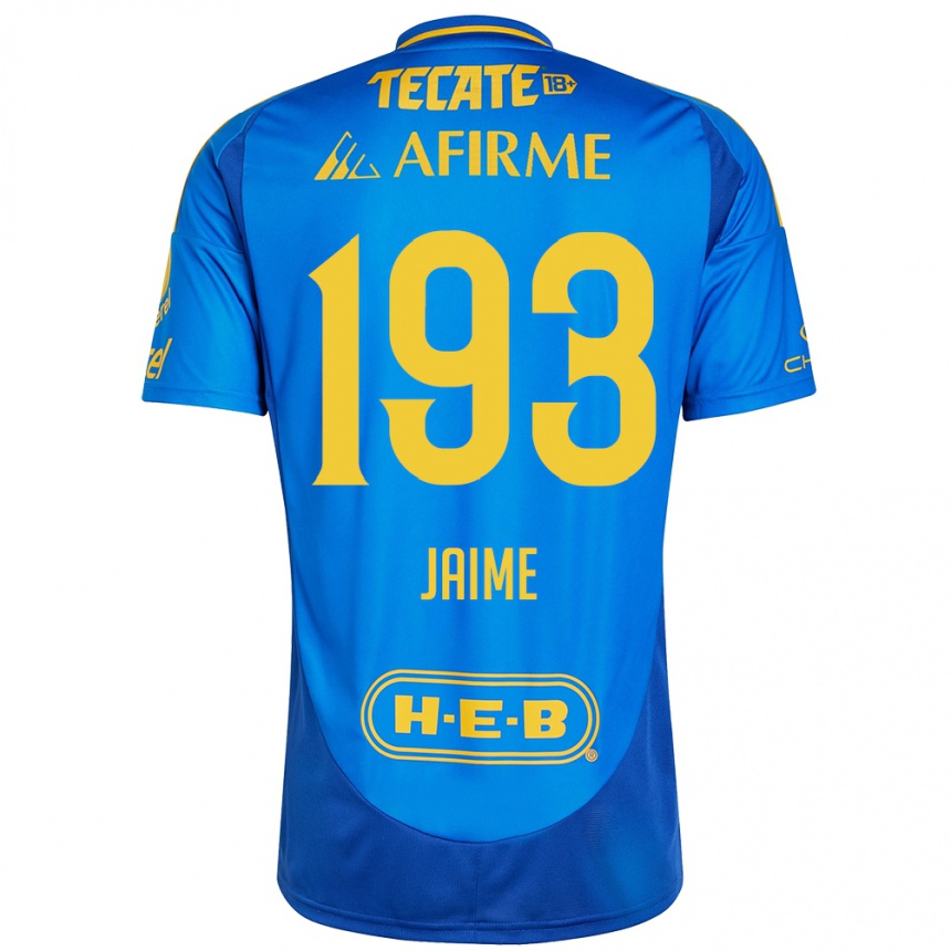 Niño Fútbol Camiseta Kenneth Jaime #193 Azul Amarillo 2ª Equipación 2024/25 Perú