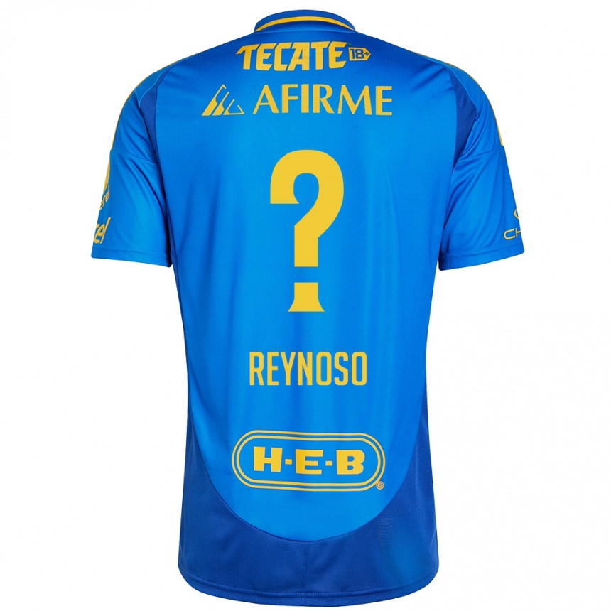 Niño Fútbol Camiseta Omar Reynoso #0 Azul Amarillo 2ª Equipación 2024/25 Perú