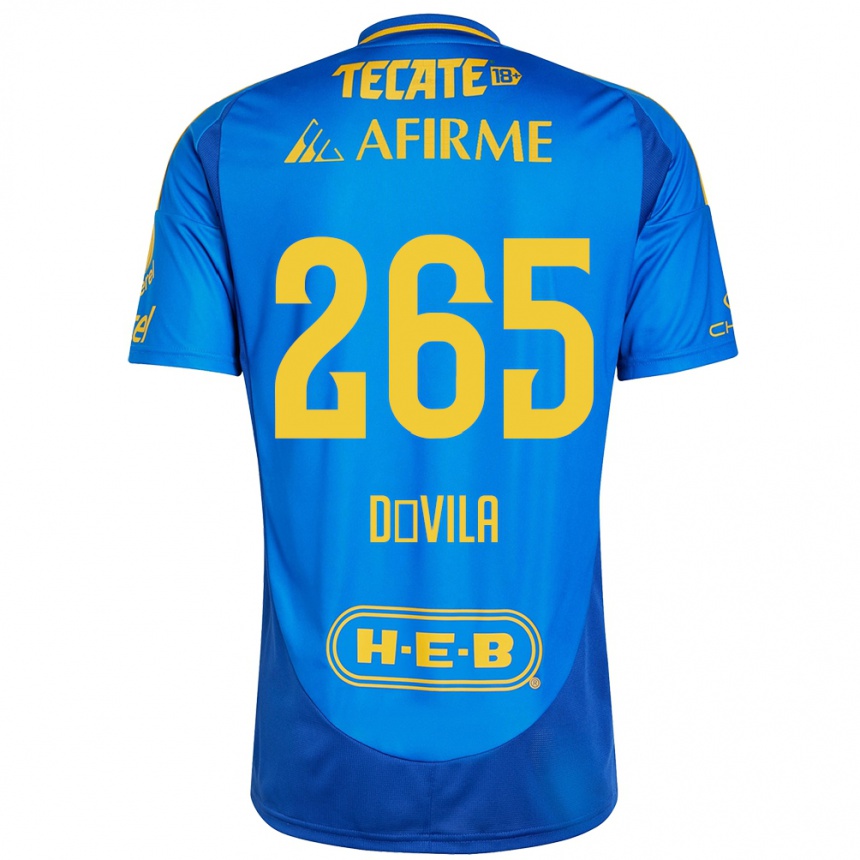 Niño Fútbol Camiseta Emiliano Dávila #265 Azul Amarillo 2ª Equipación 2024/25 Perú