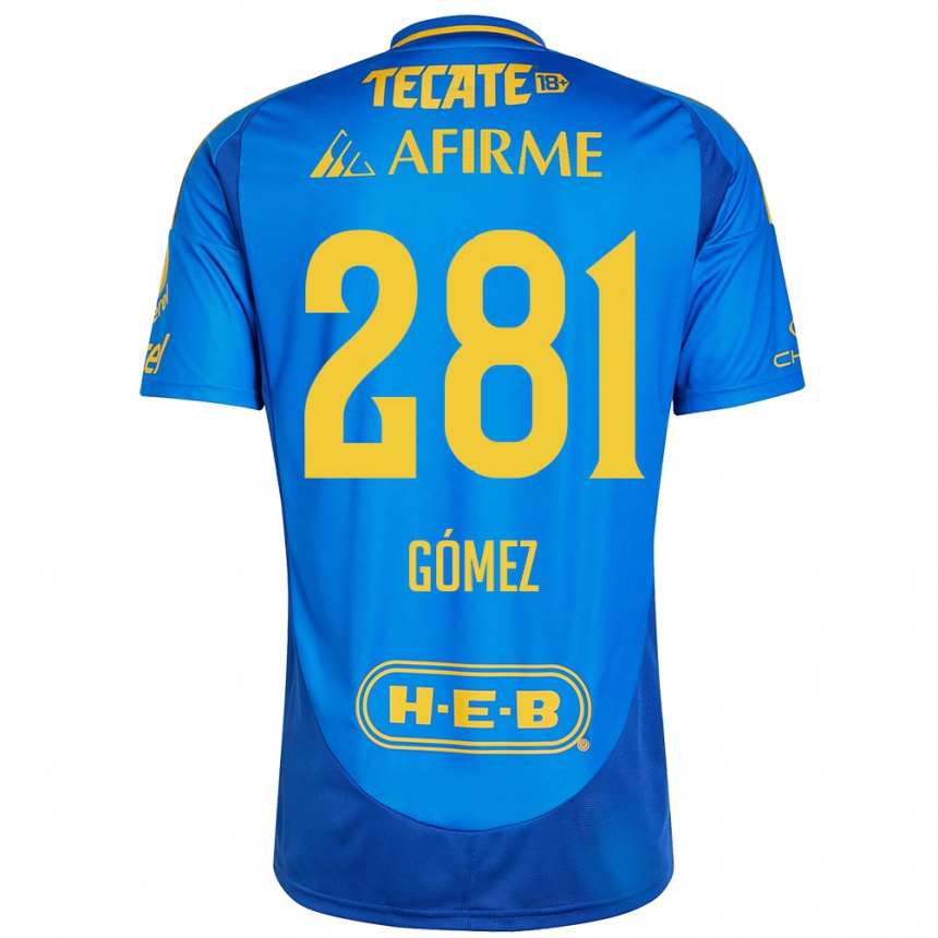 Niño Fútbol Camiseta Luis Gómez #281 Azul Amarillo 2ª Equipación 2024/25 Perú