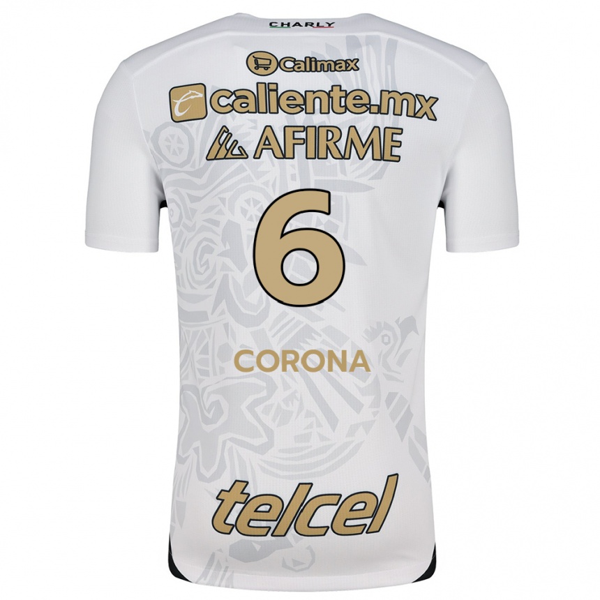 Niño Fútbol Camiseta Joe Corona #6 Blanco Negro 2ª Equipación 2024/25 Perú