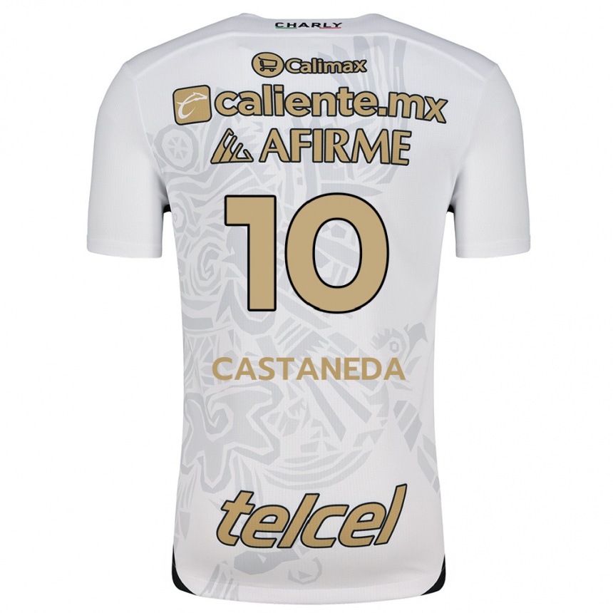 Niño Fútbol Camiseta Kevin Castañeda #10 Blanco Negro 2ª Equipación 2024/25 Perú