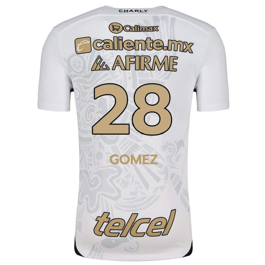 Niño Fútbol Camiseta Alejandro Gómez #28 Blanco Negro 2ª Equipación 2024/25 Perú