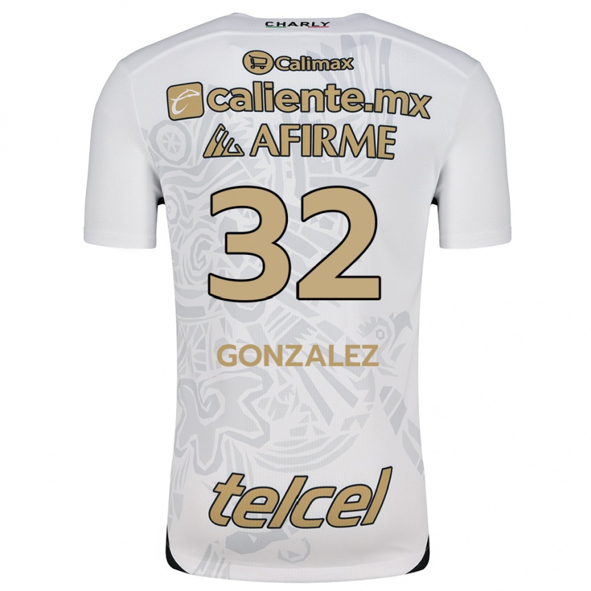 Niño Fútbol Camiseta Carlos González #32 Blanco Negro 2ª Equipación 2024/25 Perú