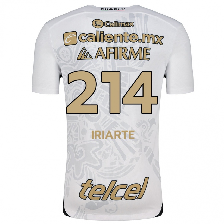 Niño Fútbol Camiseta Oliver Iriarte #214 Blanco Negro 2ª Equipación 2024/25 Perú