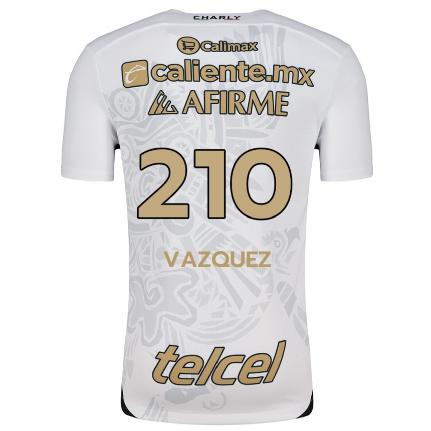 Niño Fútbol Camiseta Daniel Vázquez #210 Blanco Negro 2ª Equipación 2024/25 Perú