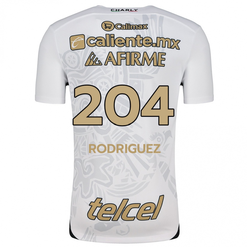 Niño Fútbol Camiseta Jesús Rodríguez #204 Blanco Negro 2ª Equipación 2024/25 Perú