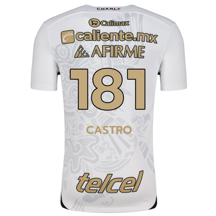 Niño Fútbol Camiseta José Castro #181 Blanco Negro 2ª Equipación 2024/25 Perú