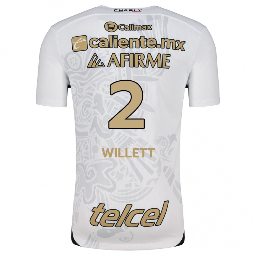 Niño Fútbol Camiseta Adyson Willett #2 Blanco Negro 2ª Equipación 2024/25 Perú