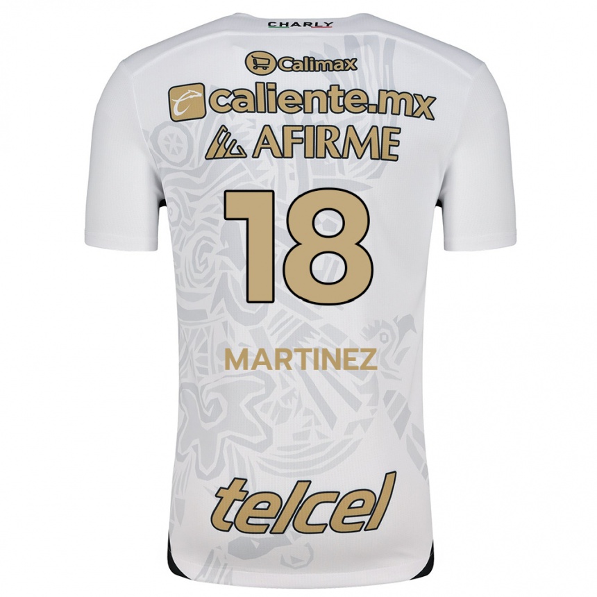 Niño Fútbol Camiseta Natividad Martínez #18 Blanco Negro 2ª Equipación 2024/25 Perú