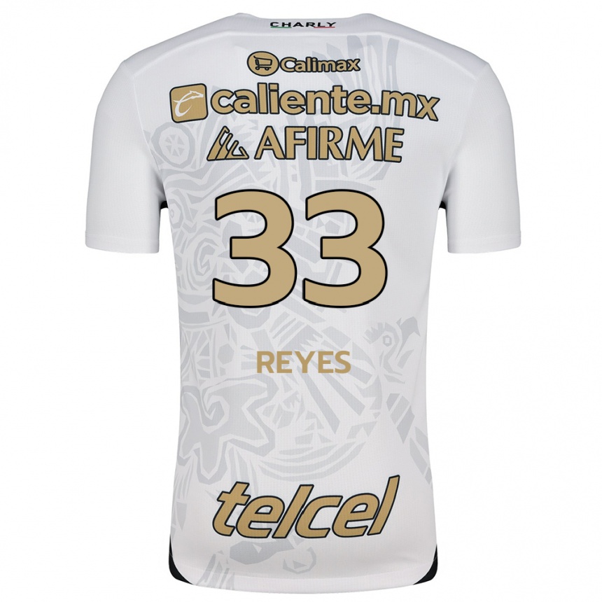 Niño Fútbol Camiseta Jazmín Reyes #33 Blanco Negro 2ª Equipación 2024/25 Perú