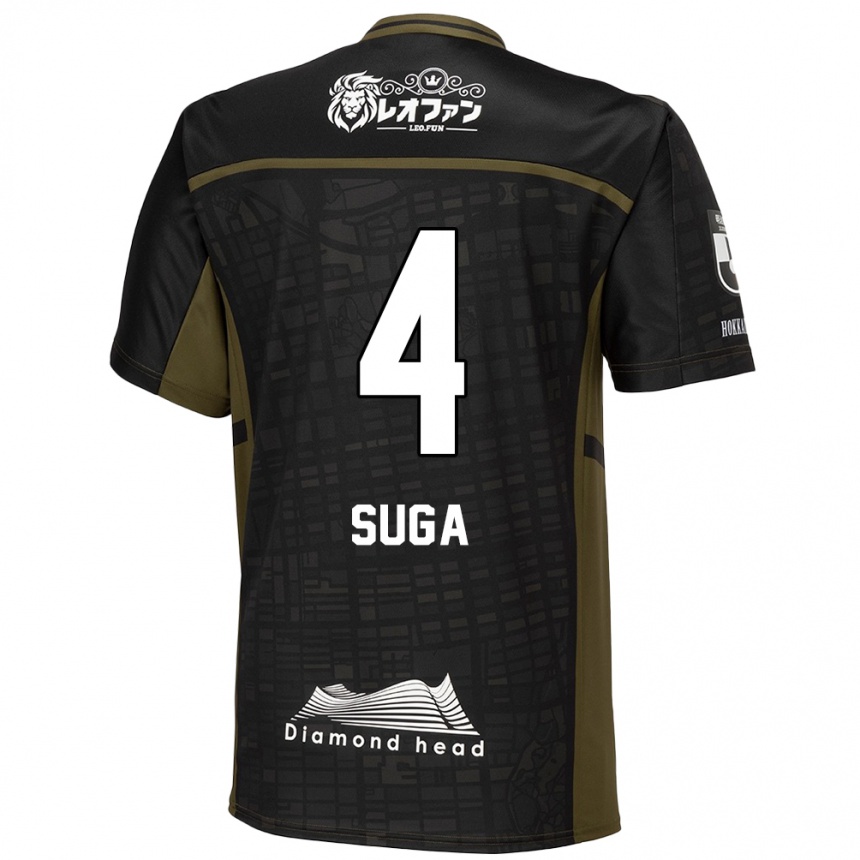 Niño Fútbol Camiseta Daiki Suga #4 Verde Negro 2ª Equipación 2024/25 Perú