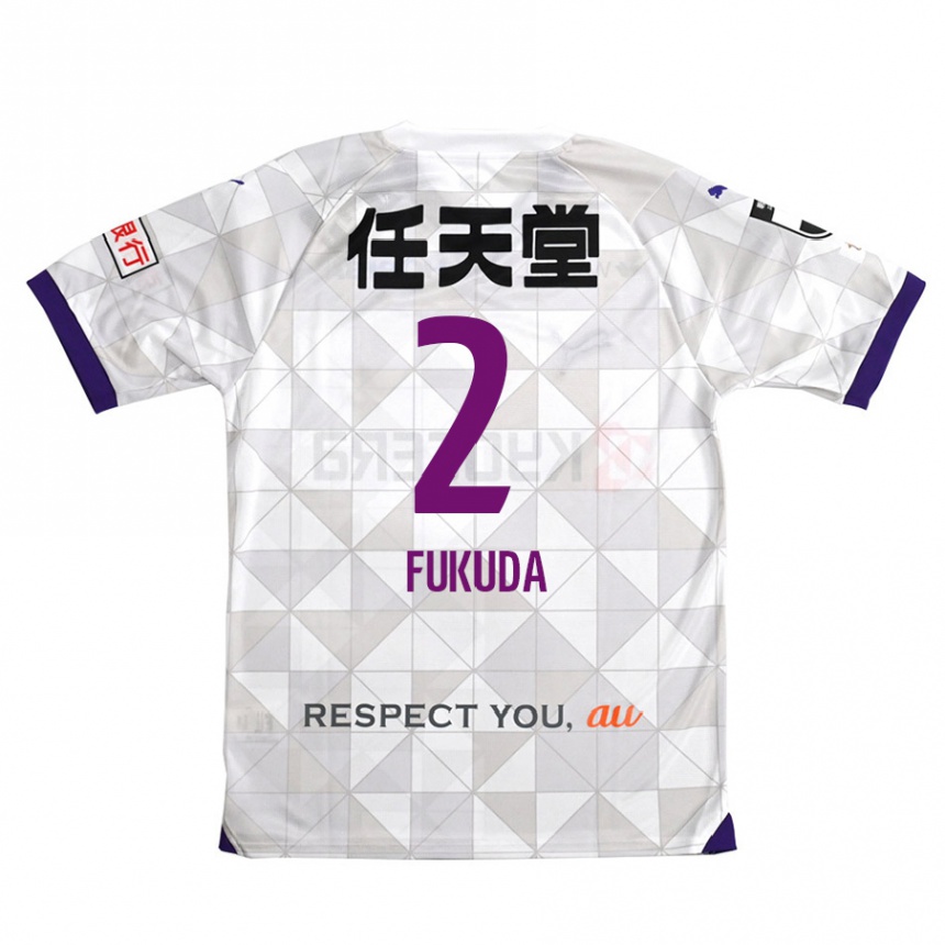 Niño Fútbol Camiseta Shinnosuke Fukuda #2 Blanco Morado 2ª Equipación 2024/25 Perú