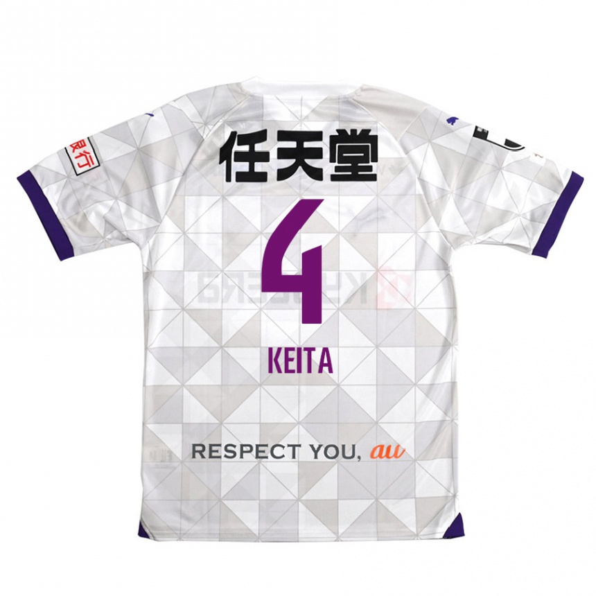 Niño Fútbol Camiseta Keita Matsuda #4 Blanco Morado 2ª Equipación 2024/25 Perú