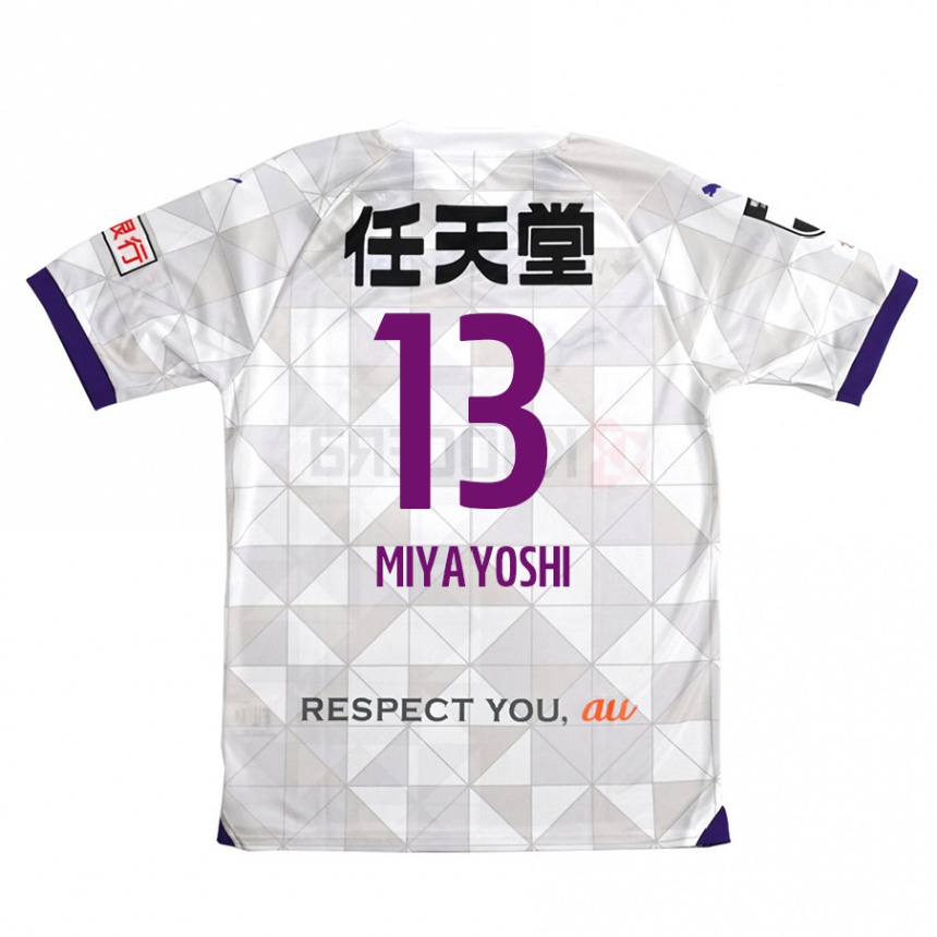 Niño Fútbol Camiseta Takumi Miyayoshi #13 Blanco Morado 2ª Equipación 2024/25 Perú