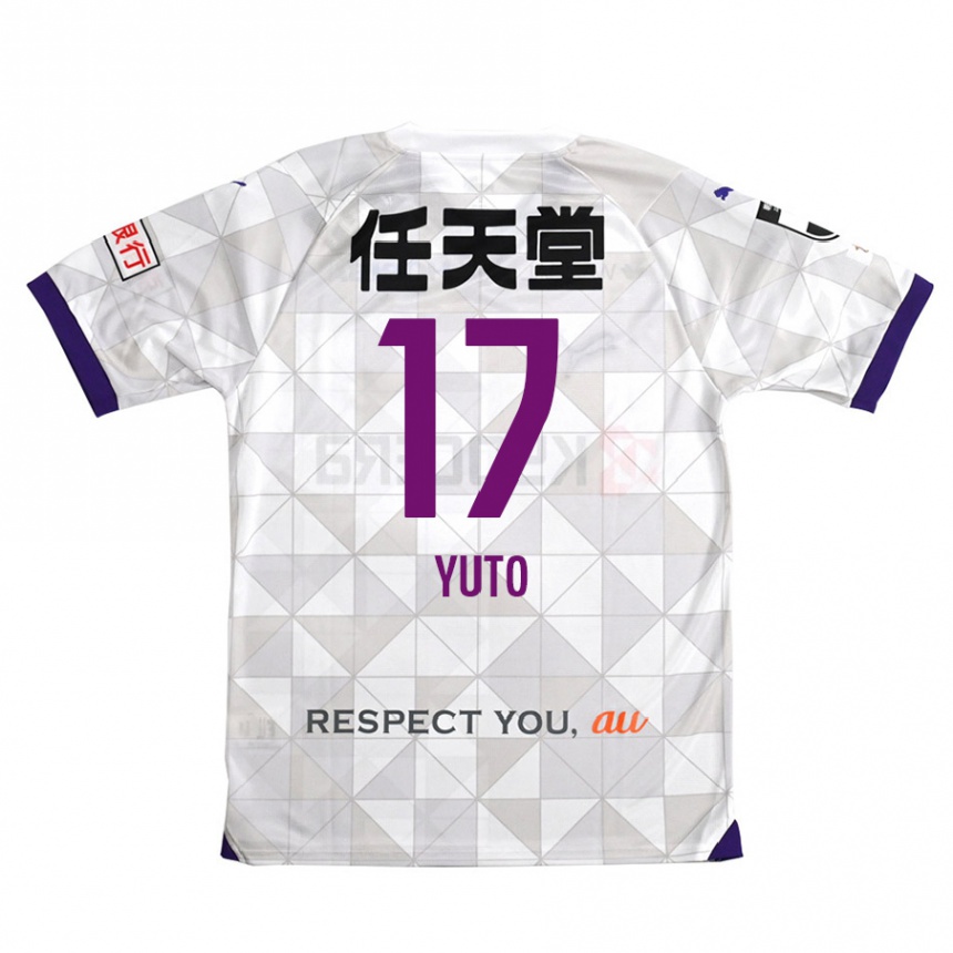 Niño Fútbol Camiseta Yuto Anzai #17 Blanco Morado 2ª Equipación 2024/25 Perú