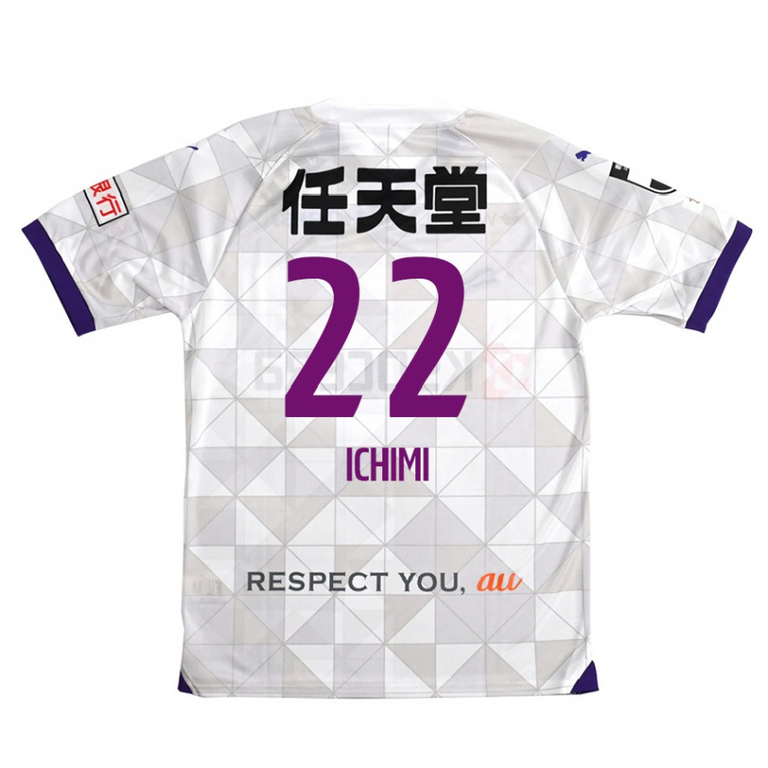 Niño Fútbol Camiseta Kazunari Ichimi #22 Blanco Morado 2ª Equipación 2024/25 Perú