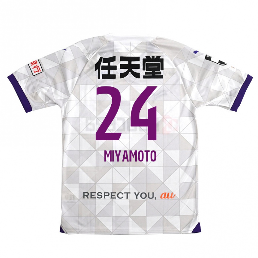 Niño Fútbol Camiseta Yuta Miyamoto #24 Blanco Morado 2ª Equipación 2024/25 Perú