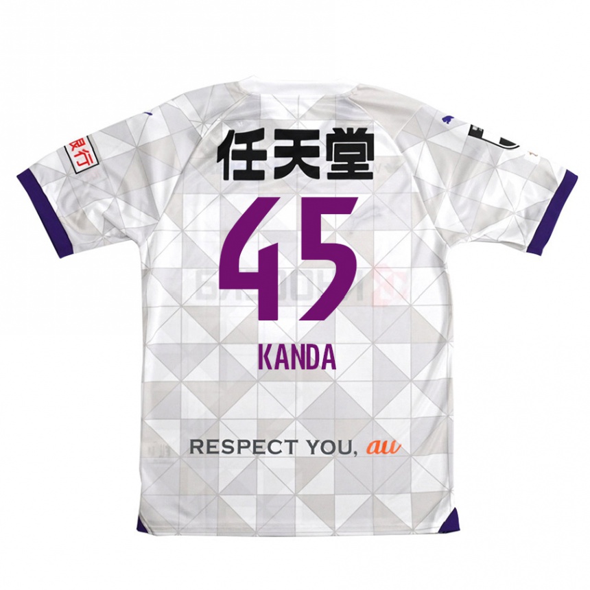 Niño Fútbol Camiseta Kotaro Kanda #45 Blanco Morado 2ª Equipación 2024/25 Perú