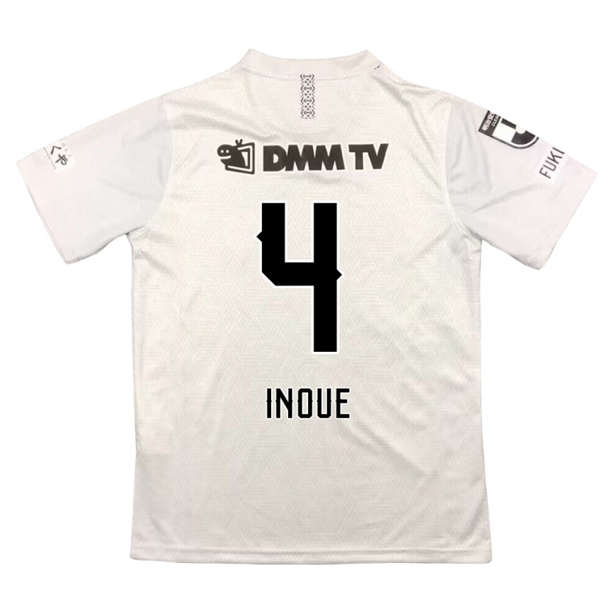 Niño Fútbol Camiseta Seiya Inoue #4 Gris Negro 2ª Equipación 2024/25 Perú