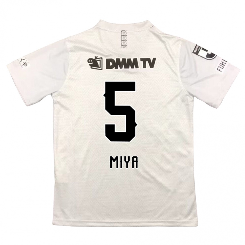 Niño Fútbol Camiseta Daiki Miya #5 Gris Negro 2ª Equipación 2024/25 Perú