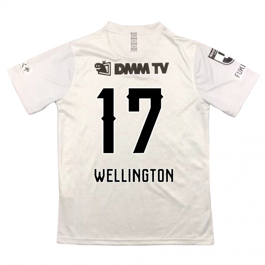 Niño Fútbol Camiseta Wellington #17 Gris Negro 2ª Equipación 2024/25 Perú