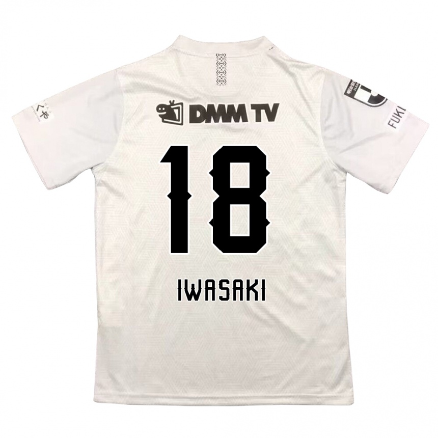 Niño Fútbol Camiseta Yuto Iwasaki #18 Gris Negro 2ª Equipación 2024/25 Perú