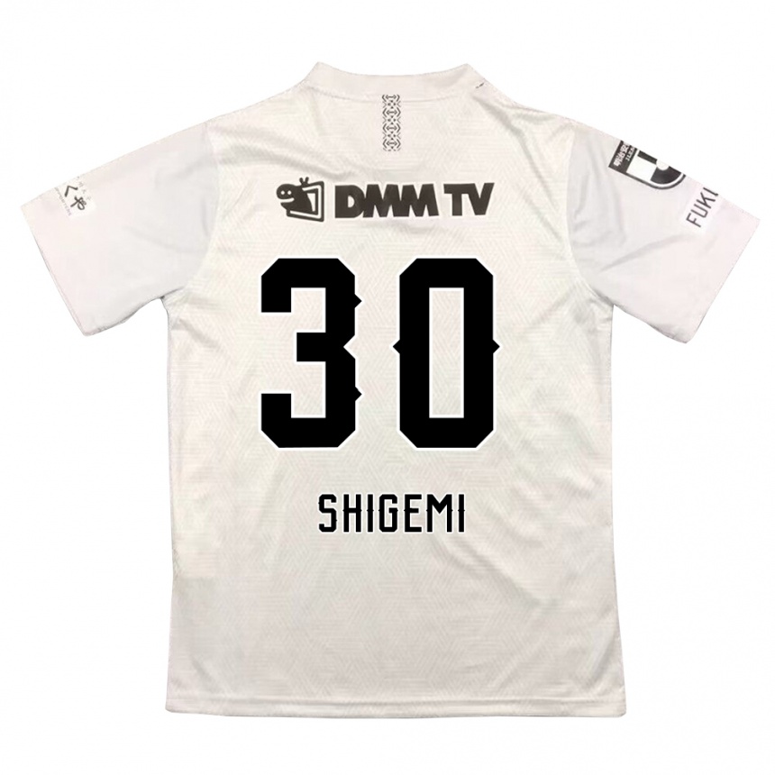 Niño Fútbol Camiseta Masato Shigemi #30 Gris Negro 2ª Equipación 2024/25 Perú