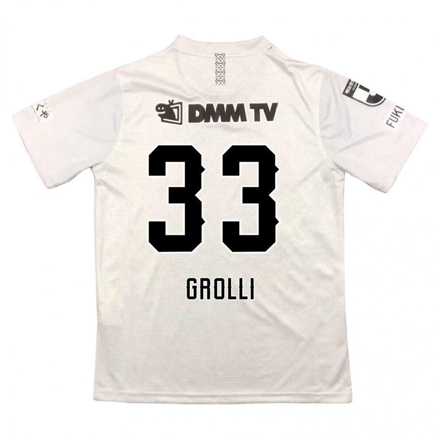 Niño Fútbol Camiseta Douglas Grolli #33 Gris Negro 2ª Equipación 2024/25 Perú