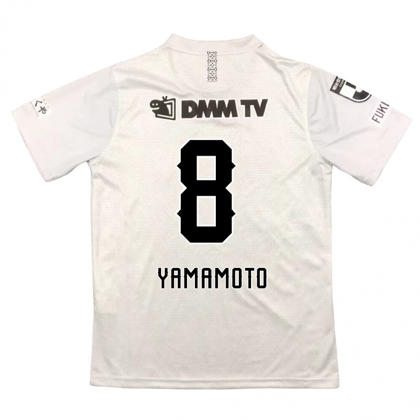 Niño Fútbol Camiseta Shunsuke Yamamoto #8 Gris Negro 2ª Equipación 2024/25 Perú