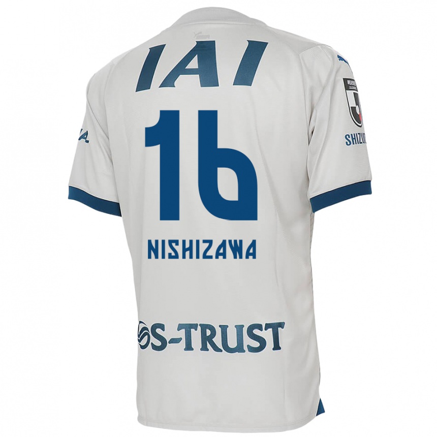 Niño Fútbol Camiseta Kenta Nishizawa #16 Blanco Azul 2ª Equipación 2024/25 Perú