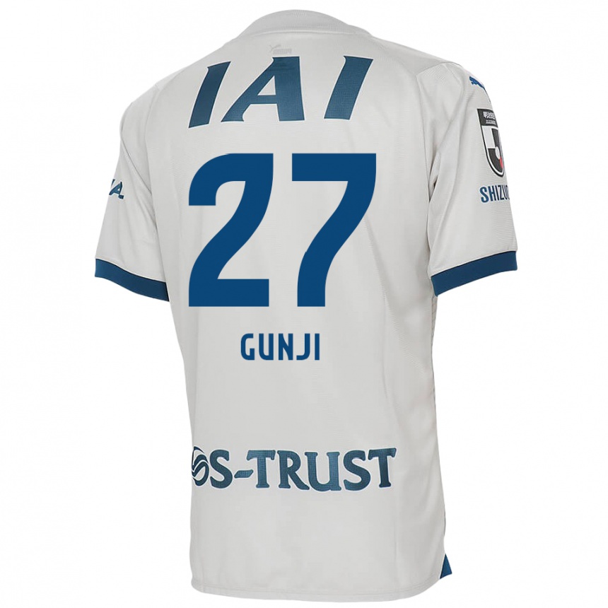 Niño Fútbol Camiseta Riku Gunji #27 Blanco Azul 2ª Equipación 2024/25 Perú