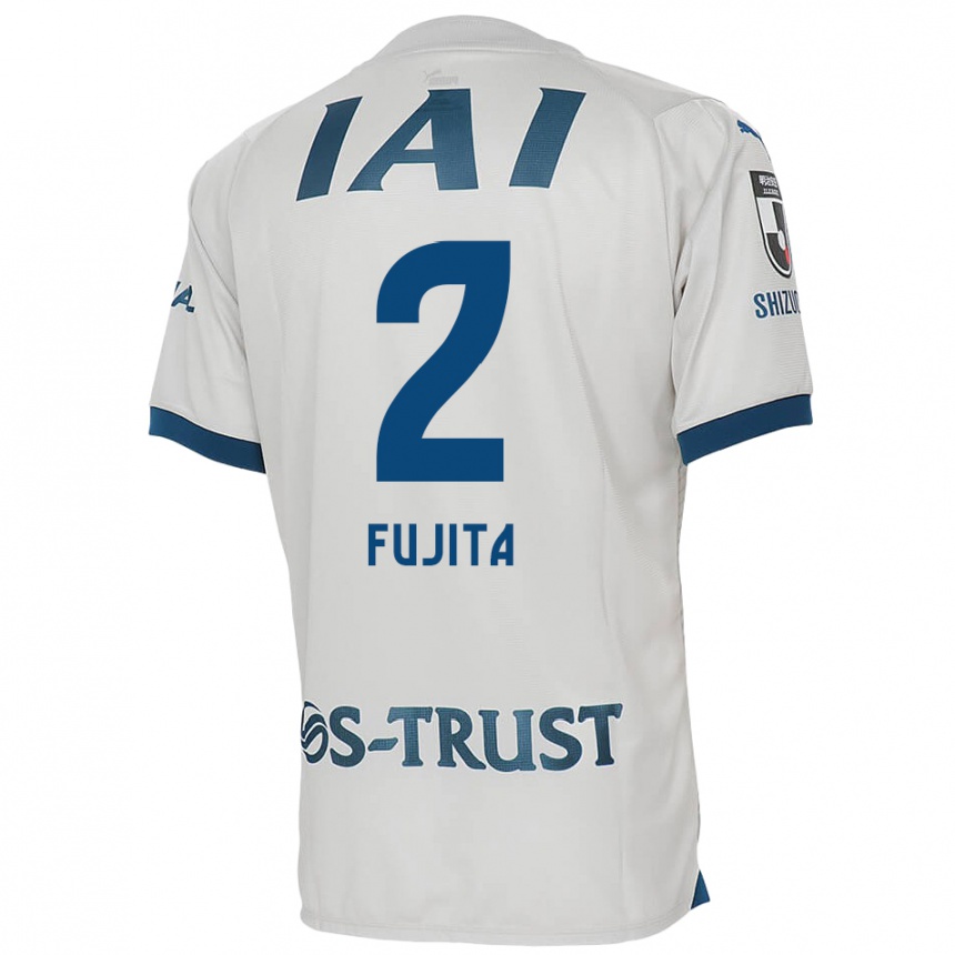 Niño Fútbol Camiseta Shunsuke Fujita #2 Blanco Azul 2ª Equipación 2024/25 Perú