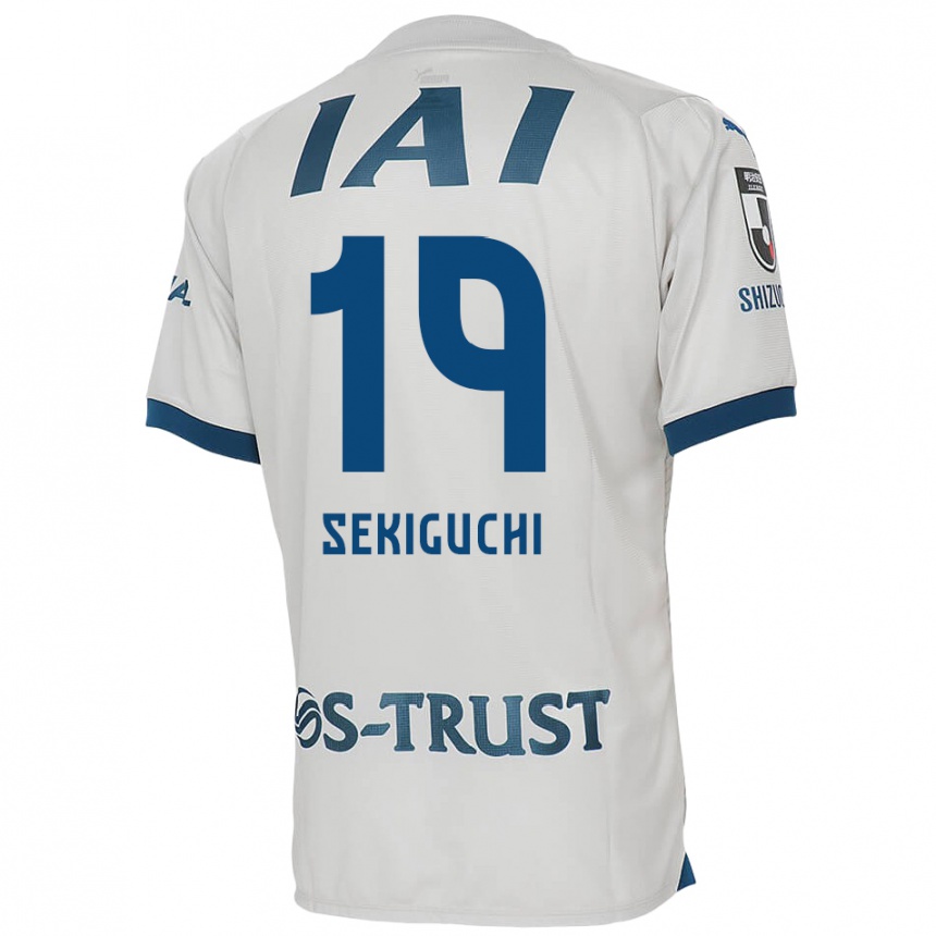 Niño Fútbol Camiseta Kota Sekiguchi #19 Blanco Azul 2ª Equipación 2024/25 Perú