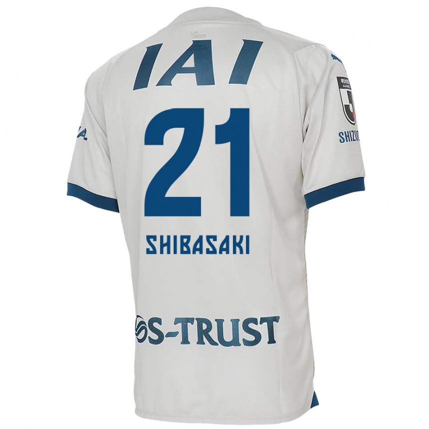 Niño Fútbol Camiseta Kaito Shibasaki #21 Blanco Azul 2ª Equipación 2024/25 Perú