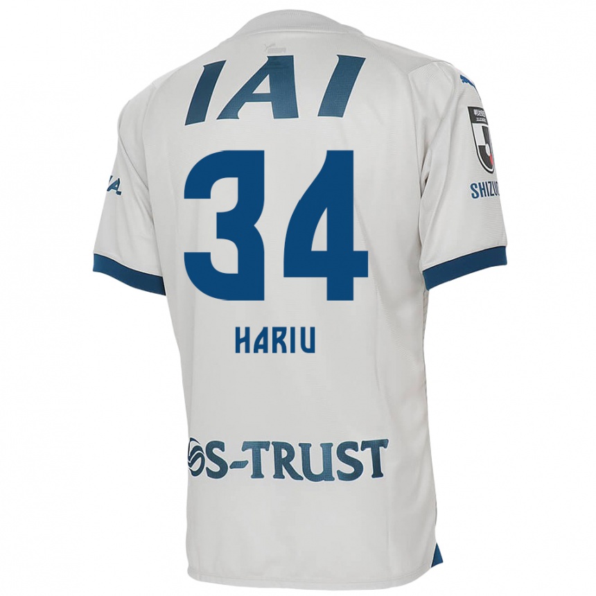 Niño Fútbol Camiseta Ryota Hariu #34 Blanco Azul 2ª Equipación 2024/25 Perú