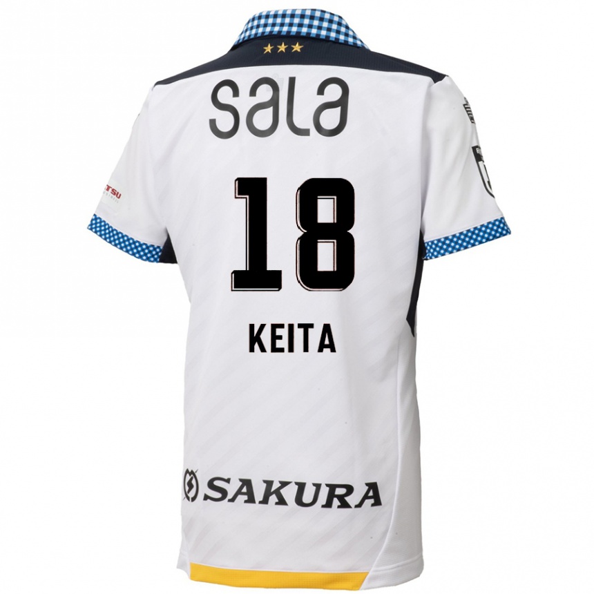 Niño Fútbol Camiseta Keita Takahata #18 Blanco Negro 2ª Equipación 2024/25 Perú