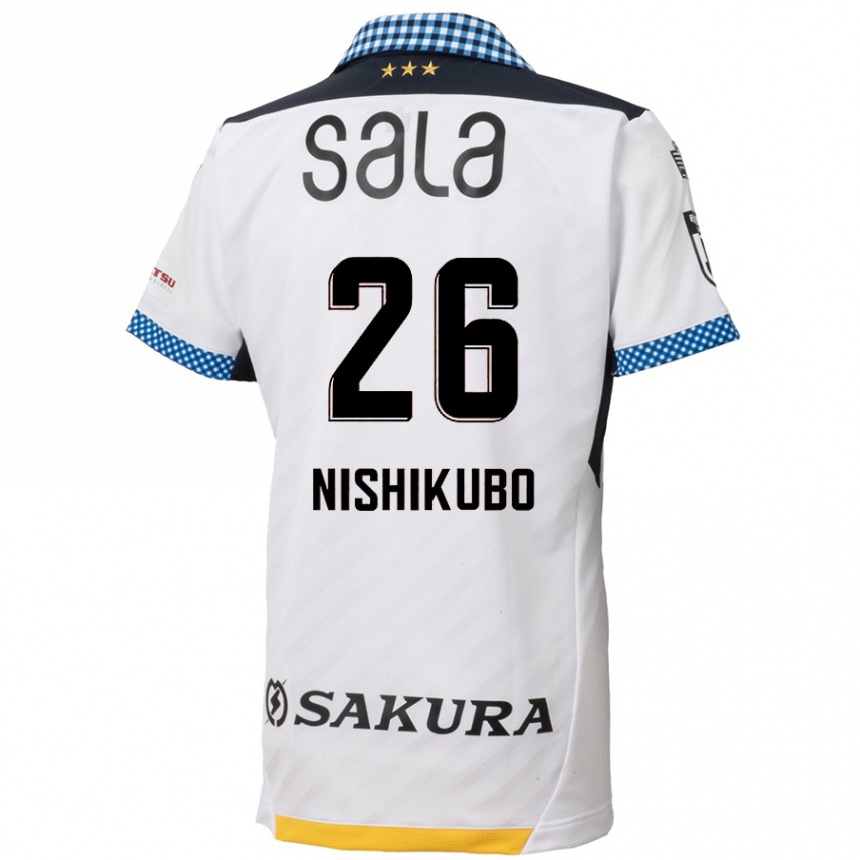 Niño Fútbol Camiseta Shunsuke Nishikubo #26 Blanco Negro 2ª Equipación 2024/25 Perú