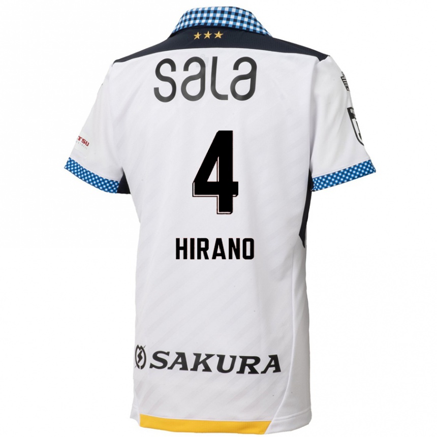 Niño Fútbol Camiseta Rion Hirano #4 Blanco Negro 2ª Equipación 2024/25 Perú