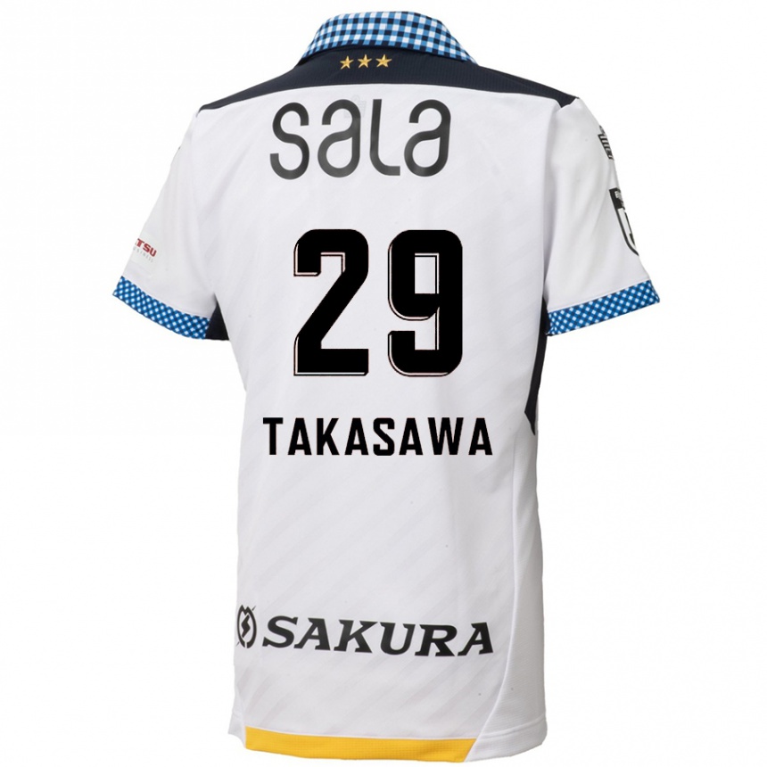 Niño Fútbol Camiseta Kaito Takasawa #29 Blanco Negro 2ª Equipación 2024/25 Perú