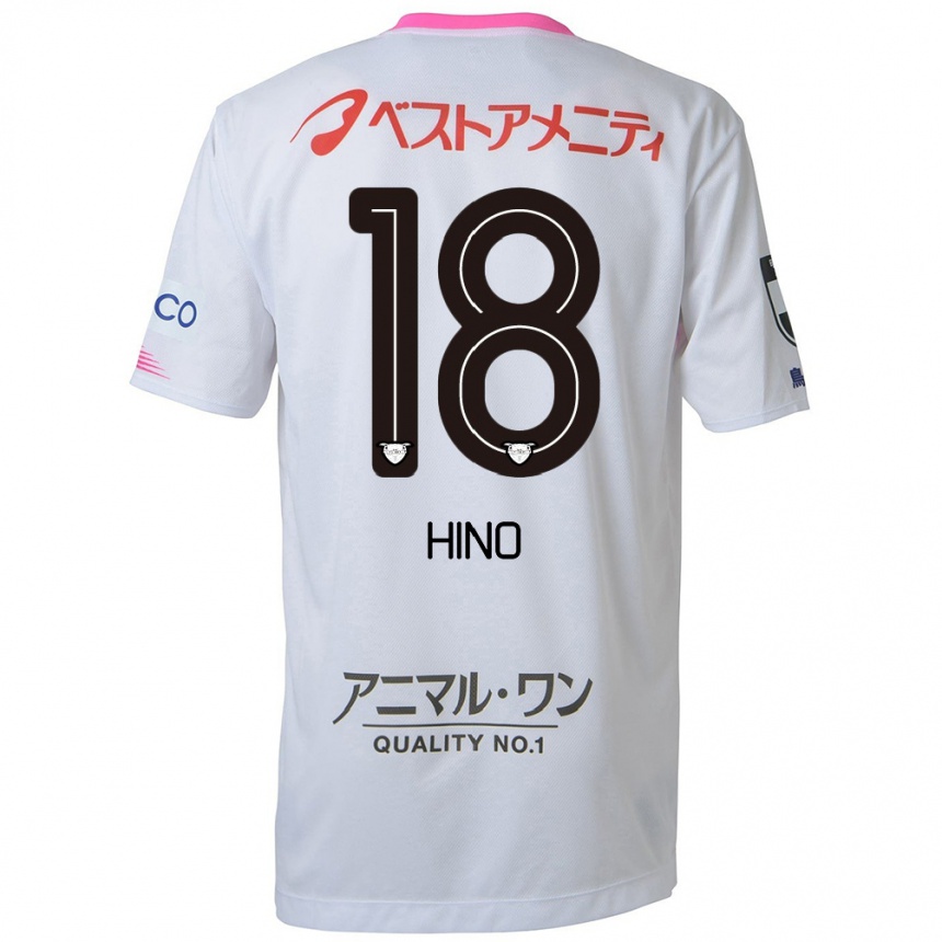 Niño Fútbol Camiseta Shota Hino #18 Blanco Azul Rosa 2ª Equipación 2024/25 Perú