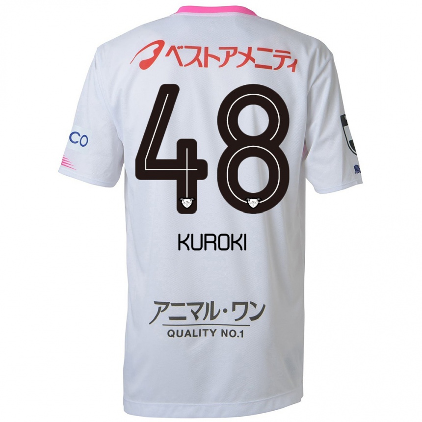 Niño Fútbol Camiseta Yuya Kuroki #48 Blanco Azul Rosa 2ª Equipación 2024/25 Perú