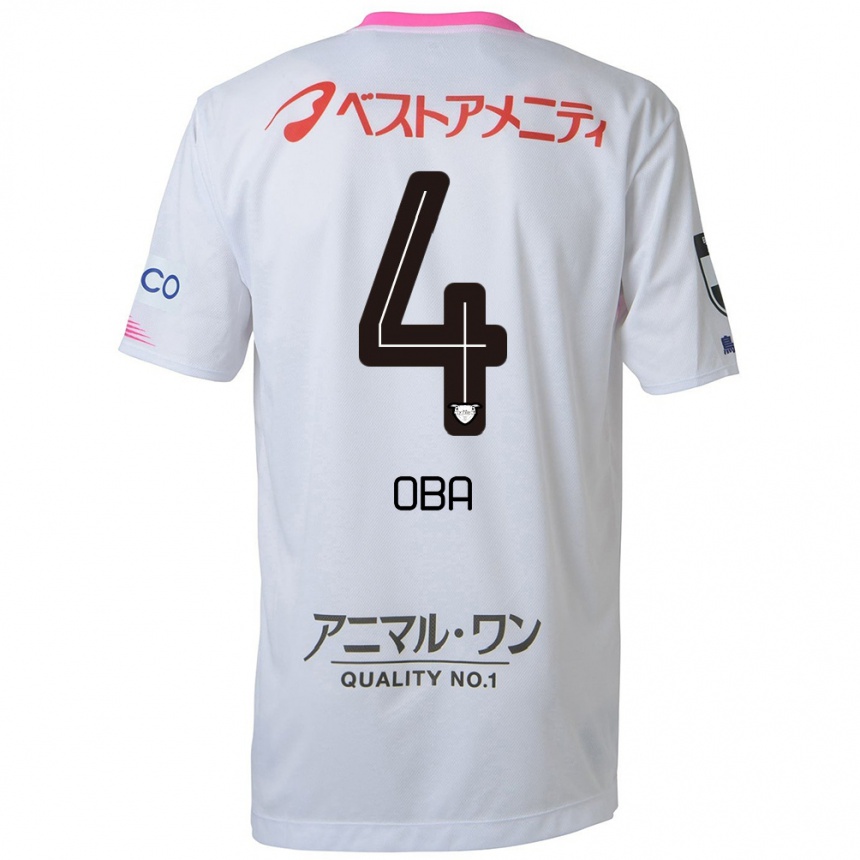 Niño Fútbol Camiseta Shotaro Oba #4 Blanco Azul Rosa 2ª Equipación 2024/25 Perú