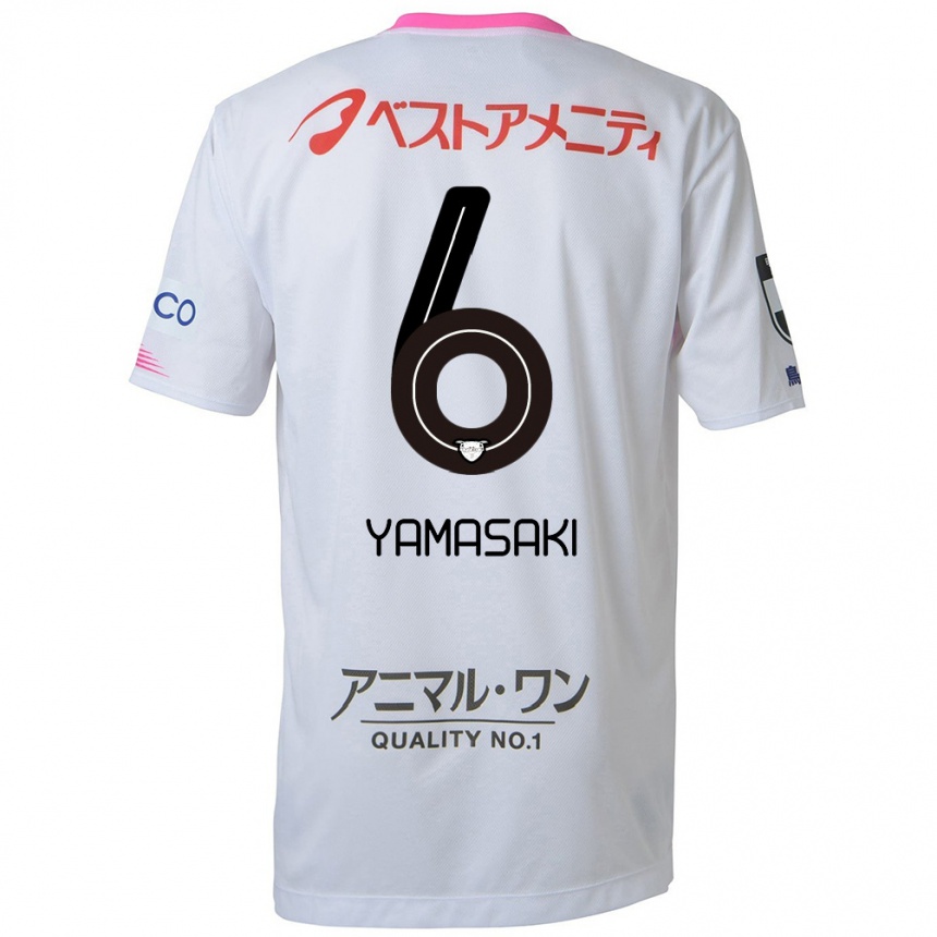 Niño Fútbol Camiseta Haruki Yamasaki #6 Blanco Azul Rosa 2ª Equipación 2024/25 Perú