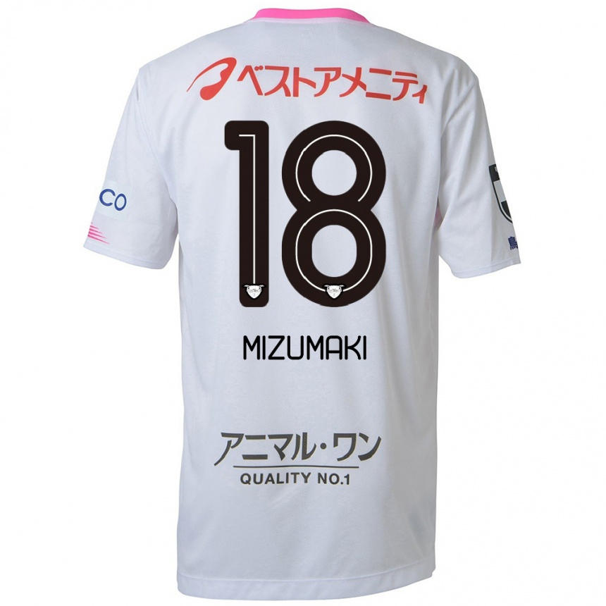 Niño Fútbol Camiseta Tokito Mizumaki #18 Blanco Azul Rosa 2ª Equipación 2024/25 Perú