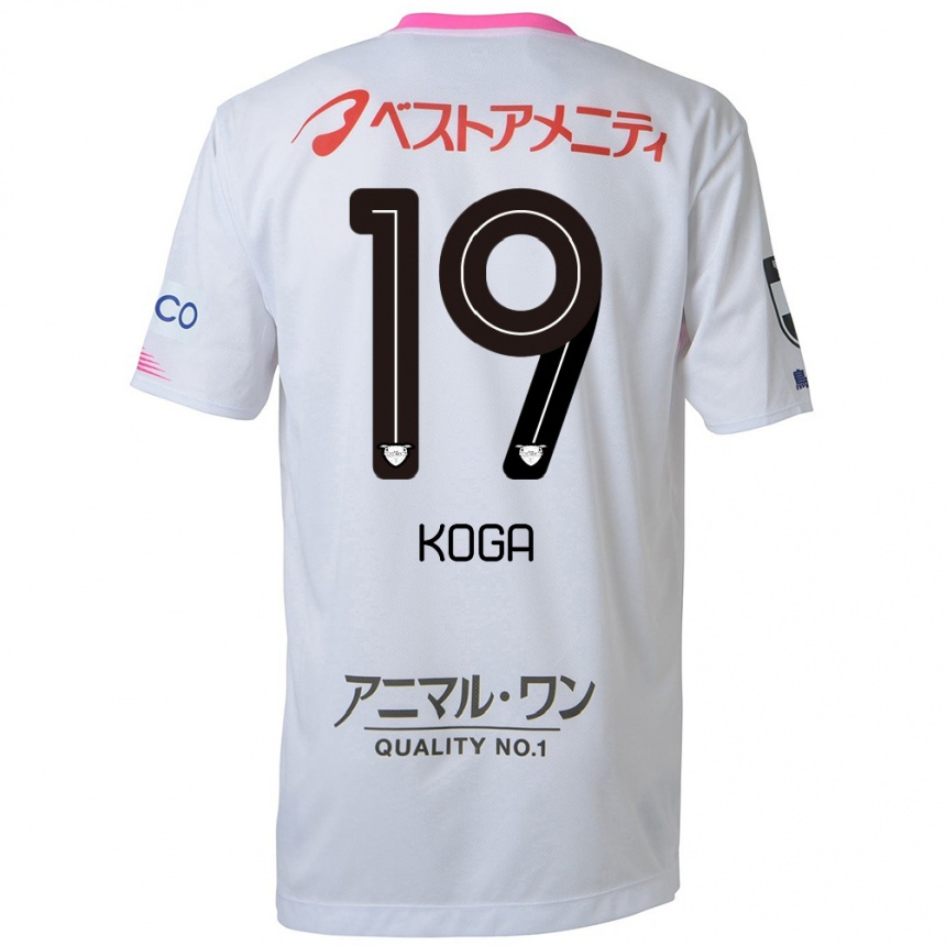 Niño Fútbol Camiseta Ryoma Koga #19 Blanco Azul Rosa 2ª Equipación 2024/25 Perú