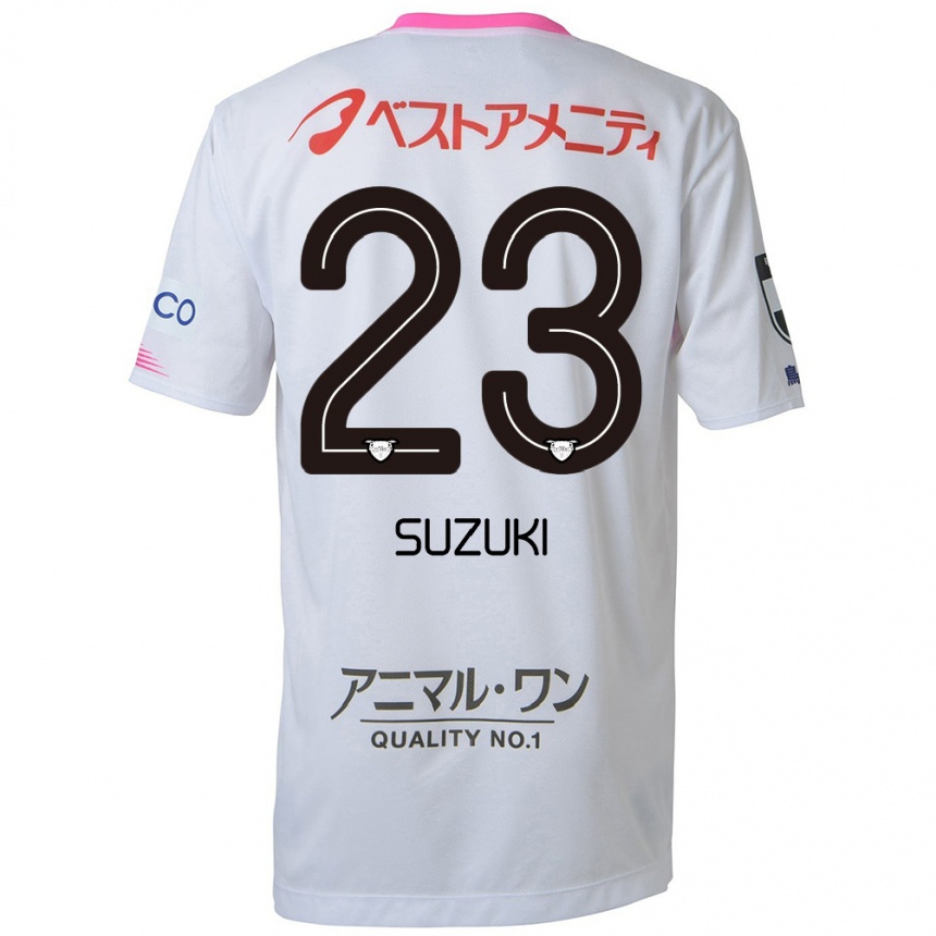 Niño Fútbol Camiseta Yuki Suzuki #23 Blanco Azul Rosa 2ª Equipación 2024/25 Perú