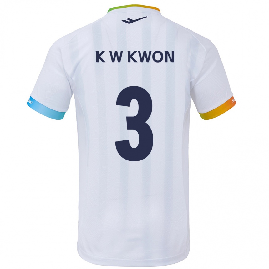 Niño Fútbol Camiseta Wan-Kyu Kwon #3 Blanco Azul 2ª Equipación 2024/25 Perú