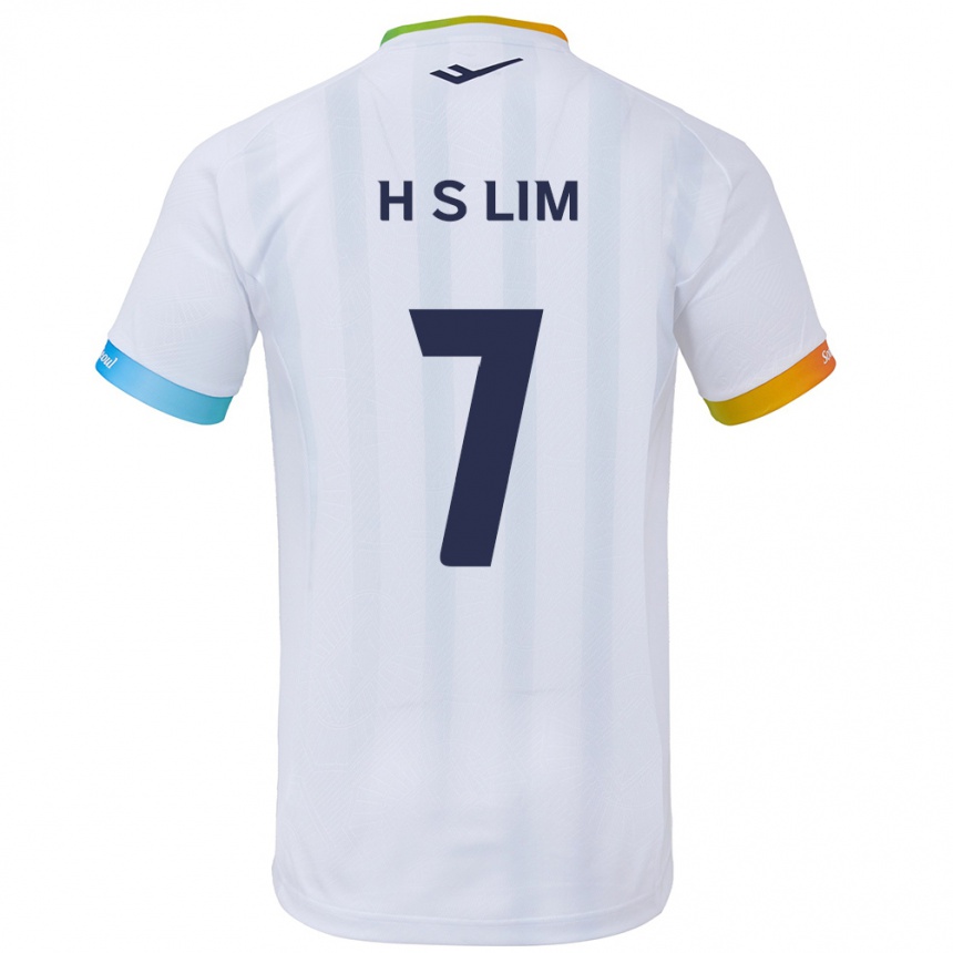 Niño Fútbol Camiseta Sang-Hyub Lim #7 Blanco Azul 2ª Equipación 2024/25 Perú