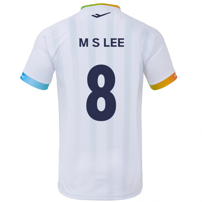 Niño Fútbol Camiseta Seung-Mo Lee #8 Blanco Azul 2ª Equipación 2024/25 Perú